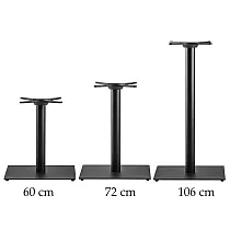Quadratisches Tischbein aus Stahl mit runder Säule für große Tischflächen bis zu 120 x 120 cm, verschiedene Höhen 60 cm, 72 cm oder 106 cm, in jeder RAL-Farbe
