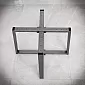 Schraubbarer Metalltischfuß Cross-Frame aus Stahl, Größe 60x40cm, Farbe Schwarz