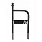 Porte-vélos extérieur en acier avec logo de vélo, couleur noire, ancré dans du béton, taille 100x60 cm