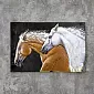 3D metaal schilderij, twee paarden 80x120cm