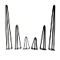 Decoratieve metalen meubel tafelpoten gemaakt van 3 stalen platte staven, kleur zwart of met staal effect, hoogte 20, 40 of 73 cm, set van 4 poten