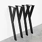 Pieds de table en métal de type Y en acier, couleur noire, hauteur 71 cm, largeur 26 cm, jeu de 4 pieds