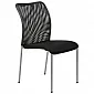 Vergaderstoel in zwarte kleur met chromen frame, ademende mesh rugleuning en gestoffeerde zitting, set van 14 stoelen