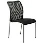 Vergaderstoel in zwarte kleur met chromen frame, ademende mesh rugleuning en gestoffeerde zitting, set van 21 stoelen