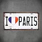 Decoratief wandbord, I LOVE PARIS, 31x16 cm