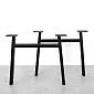 Tischbeine aus Stahl, leichte H-Form, schwarze Farbe, Höhe 71 cm, Breite 82 cm, 2er-Set