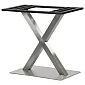 Pied de table en métal en forme de X, hauteur standard, en acier inoxydable, hauteur 72,5 cm, base 70x40 cm, plateau de base 40x80 cm