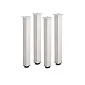 Aluminiumkleurige tafelpoten van geanodiseerd aluminium, hoogtes 71 cm, 82 cm, 110 cm, doorsnede 60X60 mm, set van 4 stuks