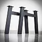 Pieds de table en métal en forme de H pour table à manger ou table de bureau, hauteur 71 cm, largeur totale 79 cm, jeu de 2 pieds
