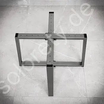 Schroefbaar metalen tafelonderstel Cross-Frame van staal, afmeting 60x40cm, kleur zwart