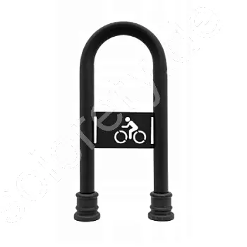 Porte-vélos, couleur noire, style rétro avec logo, à bétonner, dim. 80x36 cm
