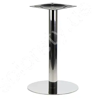 Gepolijst RVS tafelonderstel, onderstel diameter 44,5 cm, hoogte 72,5 cm