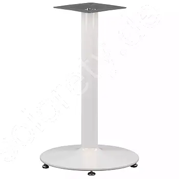 Elegante centrale tafelpoot van staal, witte kleur, voet Ø 57 cm, hoogte 72,5 cm, voor oppervlakken tot D80 cm