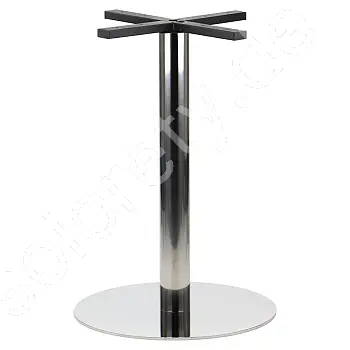 RVS centraal tafelonderstel, gepolijst, onderstel diameter 49,5 cm, hoogte 72,5 cm
