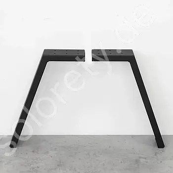 Pied de table en acier fabriqué, hauteur 31 cm, couleur noire, taille du profil 8x2 cm (jeu de 4 pieds)