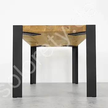 Stilvolle Tischbeine aus Metall mit zusätzlichen Stützen für die Tischplatte, solider Winkel, für Couchtisch oder Bank, Farbe Schwarz oder mit Stahleffekt, Gesamthöhe 49 cm