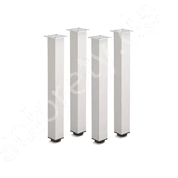 Pieds de table couleur aluminium en aluminium anodisé, hauteurs 71 cm, 82 cm, 110 cm, section 60X60 mm, lot de 4 pièces
