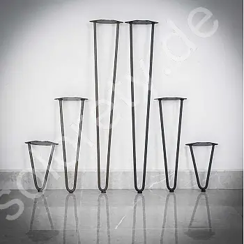 Decoratieve metalen tafelpoten Hairpin met voet (20, 40, 73 cm) - set van 4 poten