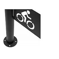 Metalen fietsenstalling voor buiten met logo van staal, kleur zwart, afmeting 80x80 cm