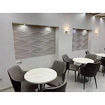 Decoratieve wandpanelen gemaakt van polystyreen Lines, 60x60cm, witte kleur, set van 12 stuks.