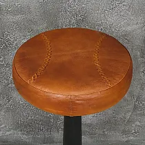 Tabouret de bar en fonte de style far west Arizona avec assise en cuir écologique, hauteur 80cm