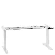 Metalen tafelonderstel met elektrisch verstelbare hoogte, twee motoren, kleur wit, hoogte 61,5-126,5 cm, lengte 119-172 cm