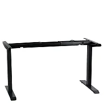 Tischgestell aus Metall mit elektrischer Höhenverstellung, Farbe schwarz, zwei Motoren, Höhe 70,5-118 cm, Länge 119-172 cm