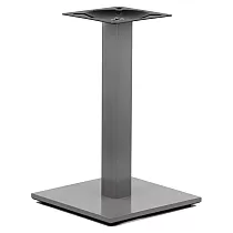 Pied de table central en acier, base carrée, couleur gris aluminium, base 45x45 cm, hauteur 72 cm