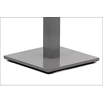 Centrale tafelpoot van staal, vierkant onderstel, kleur aluminium grijs, onderstel 45x45 cm, hoogte 72 cm