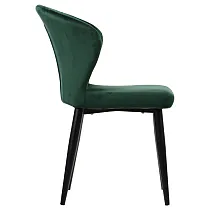 Chaises rembourrées en velours avec pieds noirs, lot de 4 chaises, coloris gris ou vert mousse