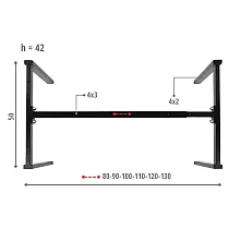 Metalen tafelframe, kleur zwart, hoogte 42, lengte verstelbaar 80-130 cm
