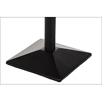 Centrale tafelpoot van metaal, kleur zwart, afmetingen onderstel 50x50 cm, hoogte 73 cm