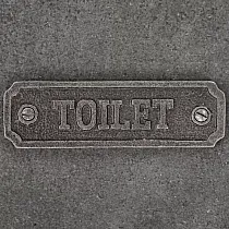Panneau informatif en fonte de forme rectangulaire Toilettes, dimensions 3,2x11,5 cm, lot de 10 pcs.