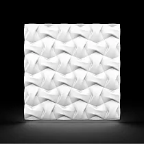 Panneaux muraux décoratifs 3D en polystyrène Plexus, 60x60cm, couleur blanche, à peindre, lot de 12 pcs. 4.32 m2