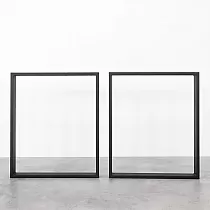 Vierkante metalen tafelpoten Square-Light, kleur zwart, met afmeting 60x71 cm, set van 2 st.