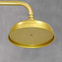 Tête de douche effet pluie, style laiton antique, couleur jaune, diamètre 20 cm