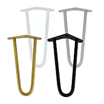Möbelbeine aus Metall Haarnadel aus zwei Ø10mm Stäben, Höhe 24 cm - Set mit 4 Beinen, Farben schwarz, weiß, grau, gold