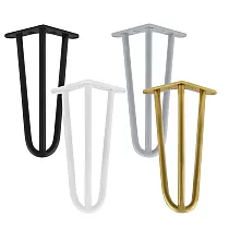 Tafelpoten Hairpin-type van drie Ø10mm staven, hoogte 30 cm - set van 4 poten, kleuren zwart, wit, grijs, goud