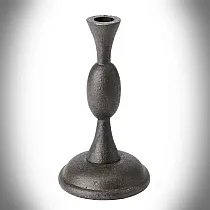 Chandelier sur pied massif en fonte pour bougie étroite, couleur noire, dimensions 17x26 cm, lot de 2 pcs.