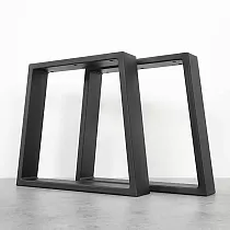 Trapezförmiges Metall-Tischbein aus Stahl, Höhe 45 cm, Breite 40 cm, 2 Stück im Set
