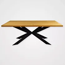 Tischgestell aus Metall in Spinnenform mit 8x2 cm Profilbeinen, Höhe 72 cm, Länge 136 cm, Breite 70 cm