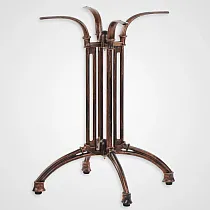 Pied de table élégant en fonte dor ancien, couleur bronze, hauteur 73 cm, adapté à un plateau de 70x70 cm