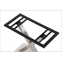 X-vormig standaard hoogte metalen tafelonderstel van roestvrij staal, hoogte 72,5 cm, onderstel 70x40 cm, onderstel 40x80 cm