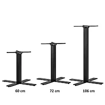 Zentrales Tischbein aus Stahl mit kreuzförmiger Bodenplatte für große Tischplatten bis zu einer Tiefe von 110 cm, Höhen 60 cm, 72 cm, 106 cm, in jeder RAL-Farbe