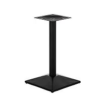 Metalen tafelonderstel van staal, kleur zwart, hoekig onderstel 44,5 cm, hoogte 73 cm