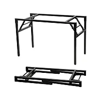 Opklapbaar metalen frame voor tafels, in zwarte of grijze kleur, hoogte 72,5 cm, rechthoekige vorm met lengte 116 cm en breedte 56 cm