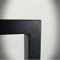 Rechthoekige metalen tafelpoten Quadro, gemaakt van staal, kleur zwart en staaleffect, afmeting 60x40cm, set van 2 stuks.