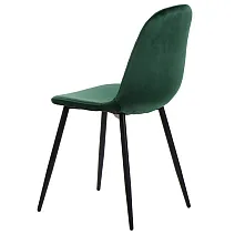 Gestoffeerde fluwelen stoelen zonder armleuningen, kleur mosgroen, hoogte 87 cm, zithoogte 46 cm, set van 4 stoelen
