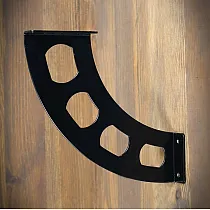 Regalträger aus Stahl, Halterung, Halter Boomerang, schwarze Farbe, Set mit 2 Stück